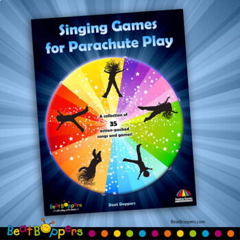 Parachute games for kids with songs and music book bundle. Singing games with parachute activities.